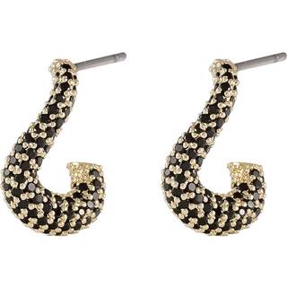 Snö Of Sweden Naomi Small Irregular Oval Earring Gold/Black