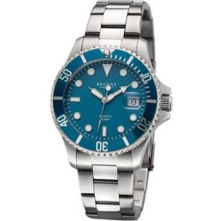 Regent BA-859 Herren-Armbanduhr Quarz 30 Bar Stahl/Petrol