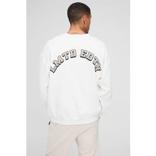 Mens White Oversized Heavyweight Limited Graphic Sweatshirt