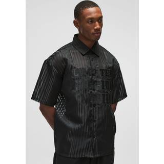 Mens Black Oversized Limited Edition Organza Collared Shirt