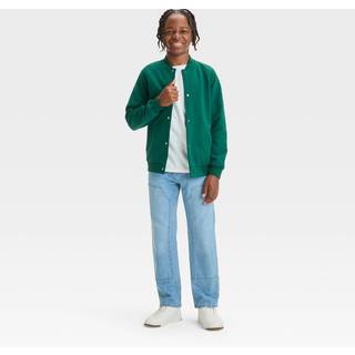 Mens Faux Fur Funnel Neck Bomber Jacket In Teal