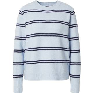 Pieces - Pcolivia Ls O-neck Knit Mm - Striktrøjer og cardigans til kvinder - Angel Falls/maritime - L