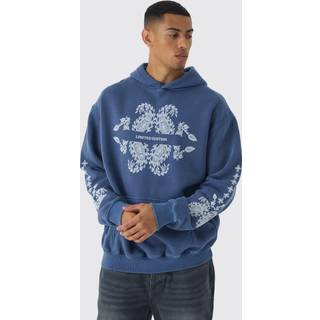 Mens Navy Oversized Paisley Bandana Limited Edition Graphic Hoodie