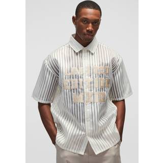 Mens Ecru Oversized Limited Edition Organza Collared Shirt