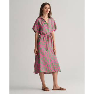 Ganttil kvinder. 4503338 Kortærmet kaftan med grønt monogram-print (36), Casual, Badetøj, Viscose, Korte ærmer