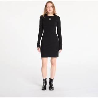 adidas Essentials Rib Long Sleeve Dress Black S - Black - S
