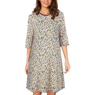 Lady Avenue Three Quarter Sleeve Bamboo Nightdress - Blue/Yellow - Small
