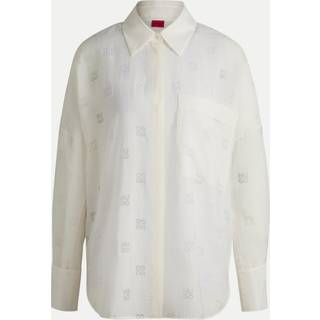 Oversized fit skjorte med burnout-logoprint