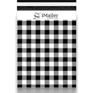 100 t?lling - 10x13 tommer poly mailers sort gingham plaid forsendelsesposer postkonvolut med selvs?ler