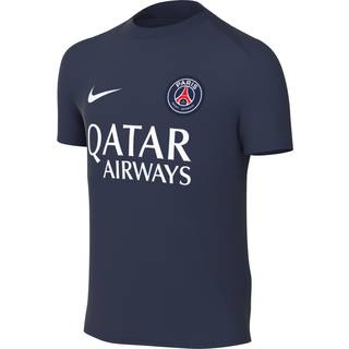 Maskinstrikket Paris Saint-Germain Academy Pro Nike Dri-FIT-fodboldtrøje med korte ærmer til større børn - blå - XS