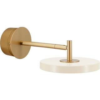 Asteria væglampe kort hardwired, pearl hvid/messing