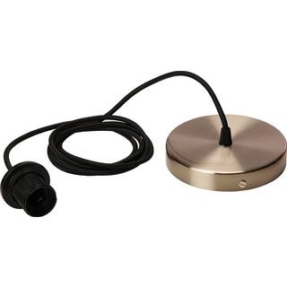 Rosette loftroset med ledning og fatning E27, børstet messing look • UMAGE