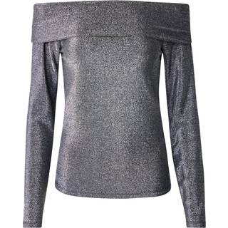 PIECES dame bluse PCSANDRA - Black Silver lurex - S