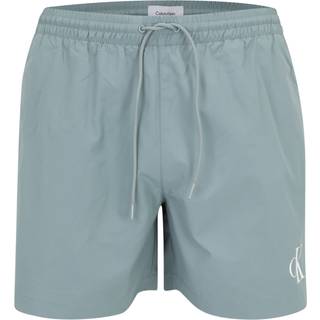 Medium Drawstring Swim Shorts - CK Monogram - Grey - XL