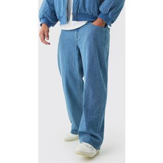 Mens Mid Wash Plus Ripstop Relaxed Fit Jeans