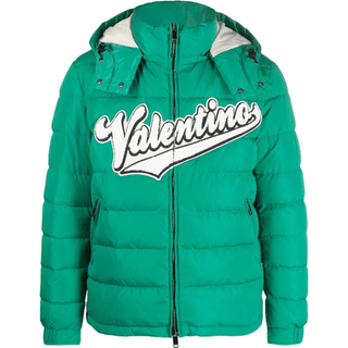 VALENTINO HOODED DOWN JACKET Size: 46, colour: GREEN