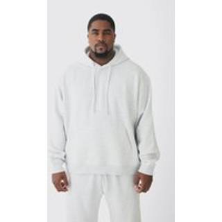 Mens 330GSM Plus Oversized Boxy Hoodie in Grey Marl