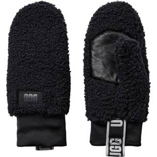 W fluff Mitten With Logo Tape Black