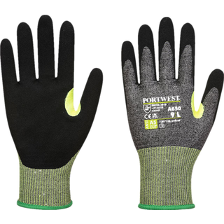 CT200VHR15 nitrilskum skærehandske - Grå/Sort (Størrelse: S)