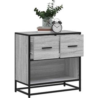 Sengeskab Etræsfarve 60X31X60 Cm Konstrueret Træ Metal - Grå sonoma-eg