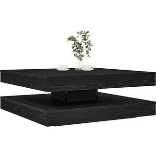 sofabord 360 grader drejeligt 90x90x34,5 cm sort