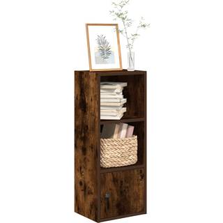 bogreol 31x24x77 cm konstrueret træ røget egetræsfarve