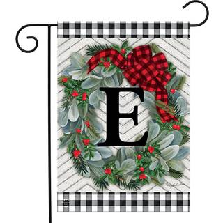 Vinterkrans Monogrambrev E Garden Flag 18 """" X 12.5 """" Briarwood Lane