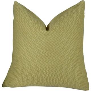 Plutus Brands Plutus Nesting Zigzag Håndlavet kastpude 12 """" X 20 """" Gul/fløde