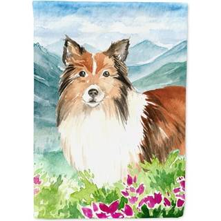 """"Caroline's Treasures CK2522GF Mountain Flowers Sheltie Garden Flag Multicolor""""