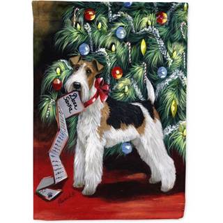 Carolines Treasures PPP3092GF Fox Terrier Jul K?re Julemand Have Flag Postkasse Flag Dekorativ Yard Flag Banner Udenfor g?rdhave Kunstv?rk Yard B