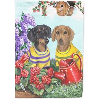 Caroline's Treasures PPP3080GF Dachshund Blooms Garden Flag Mailbox Flag Dekorativt g?rdflag Banner uden for g?rdhave Kunstv?rk Yard Flower Bed G