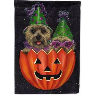 Carolines Treasures PPP3056GF Cairn Terrier Halloween Peekaboo Haveflag Postkasse Flag Dekorativ Yard Flag Banner Udenfor Patio Kunstvrk Yard Bl