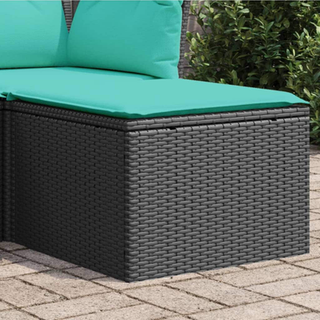 Vidaxl Patio Affool With Pude Black 21.7 """" X21.7 """" X14.6 """" Poly Rattan