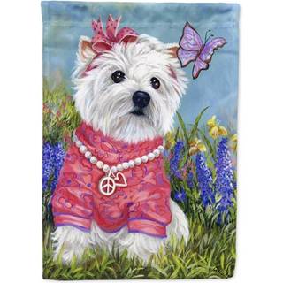 Caroline's Treasures PPP3132GF Westie Springtime Garden Flag Mailbox Flag Dekorativt g?rdflag Banner uden for g?rdhave Kunstv?rk
