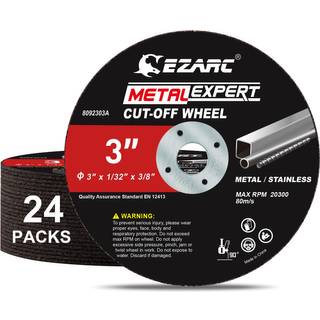 Ezarc Cut Off Wheels 24 Pack 3 x 1/32 x 3/8 Sk?rehjul Metal & rustfrit st?l Sk?redisk til dymatkalk (opgraderet tyndt design)