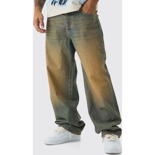 Mens Antique Blue Relaxed Fit Washed Tinted Jeans