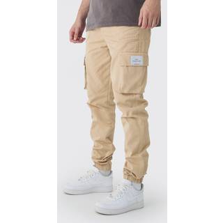 Mens Stone Tall Elasticated Waist Branded Slim Fit Cargo Jogger