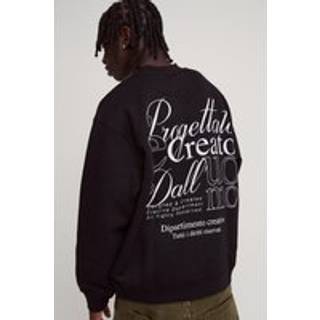 Mens Black 330GSM Oversized Extended Neck Sweatshirt