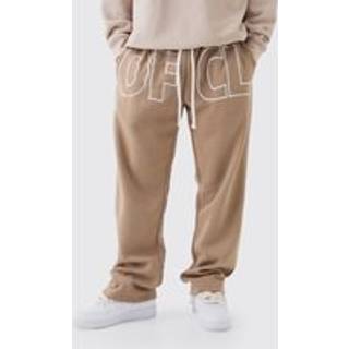 Mens Stone Tall Relaxed Worldwide Embossed Joggers