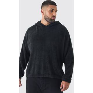 Mens 330GSM Plus Oversized Boxy Hoodie in Black