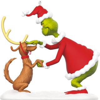 Hallmark keepsake Grinch Christmas Ornament 2024 Dr. Seuss 'How the Grinch Stole Christmas! """" Alt hvad jeg har brug for er en rensdyr ... """" Jul