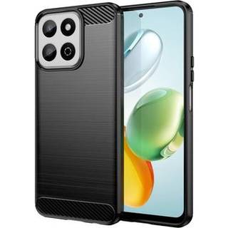 Honor 200 Smart/X7c Børstet TPU Cover - Karbonfiber - Sort