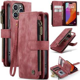 iPhone 16 Pro Caseme C30 Multifunktionel Pung - Rød