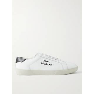 SAINT LAURENT - SL/06 Court Classic Logo-Embroidered Leather Sneakers - Men - White - EU 46