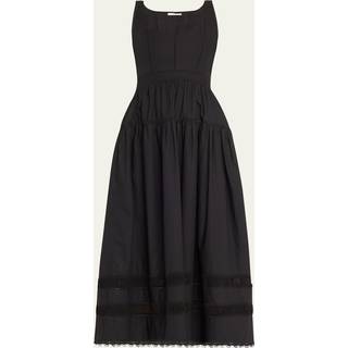 Ulla Johnson Isadora cotton poplin bustier dress - black - S
