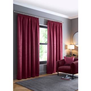Fusion Fusion Burgundy Red Galaxy Room Darkening Woven Pair of Pencil Pleat Curtains