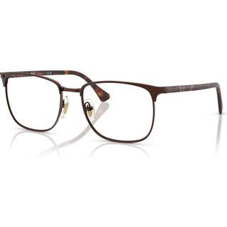 Persol Unisex PO1021V 1124 Optiske stel Metal Brun Transparent Firkantet Normal