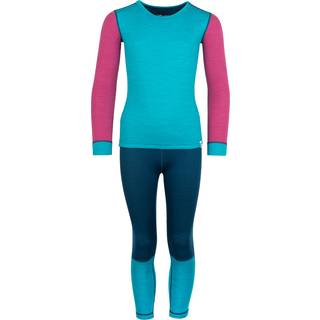 Trollkids Kid's Merino Baselayer Set II Merino undertøj Børn størrelse 116 farve turkis