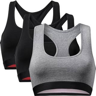 ORGANIC COTTON BRALETTE - Black | Dark Grey / M / 3-Pack