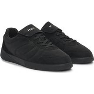 Sneakers med nubuckeffekt og foldet pløs